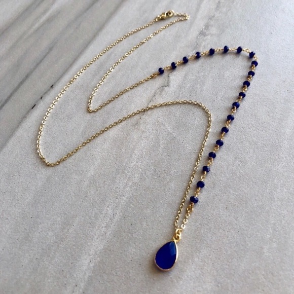 Estrella & Luna Jewelry - Royal Blue Chalcedony Pendant Necklace